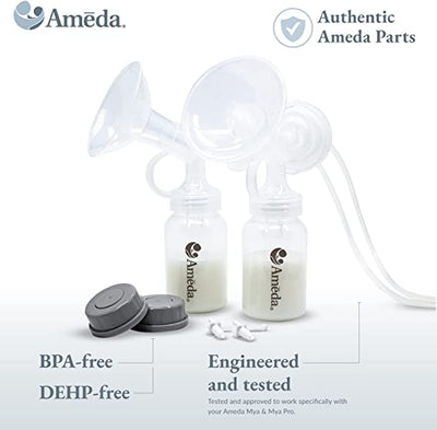 Ameda TrueProtect™ Dual Milk Collection System, Breast Pump Parts & Accessories Compatible with Ameda Mya or Mya Pro, BPA/DEHP-Free